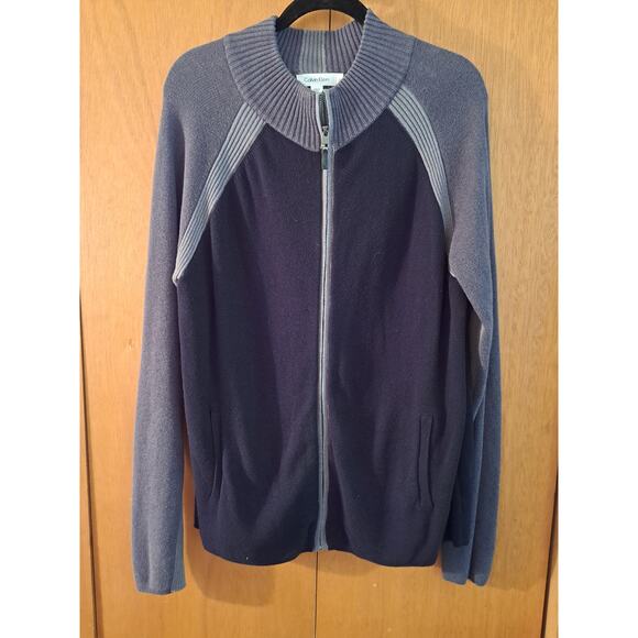 Calvin Klein Gray and Black Zip-up Sweater XL - Picture 1 of 8